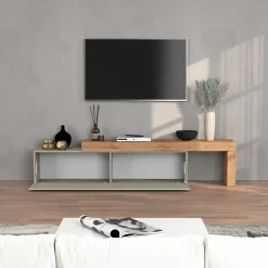 Garnero Arredamenti Mobile porta tv 230x51h cm tortora rovere Block Tortora - Rovere Clearance