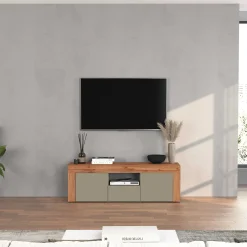 Garnero Arredamenti Mobile porta tv 155x51h cm tortora rovere Block Tortora - Rovere Sale