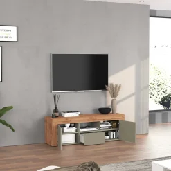 Garnero Arredamenti Mobile porta tv 155x51h cm tortora rovere Block Tortora - Rovere Sale