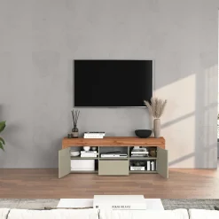 Garnero Arredamenti Mobile porta tv 155x51h cm tortora rovere Block Tortora - Rovere Sale