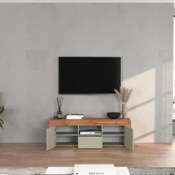 Garnero Arredamenti Mobile porta tv 155x51h cm tortora rovere Block Tortora - Rovere Sale