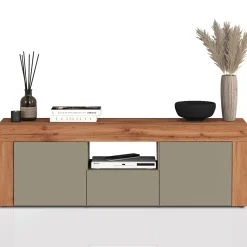 Garnero Arredamenti Mobile porta tv 155x51h cm tortora rovere Block Tortora - Rovere Sale