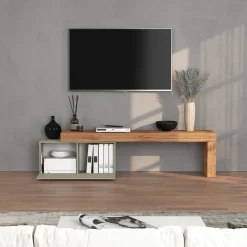Garnero Arredamenti Mobile porta tv 210x51h cm tortora rovere Block Tortora - Rovere Sale