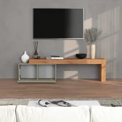 Garnero Arredamenti Mobile porta tv 210x51h cm tortora rovere Block Tortora - Rovere Sale