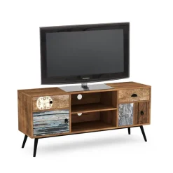 Garnero Arredamenti Mobile porta TV 120x60h cm vintage legno industrial con stampe Kabul New