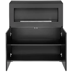 Garnero Arredamenti Mobile soggiorno 90x100h cm 2 ante con biocamino nero lucido Alure