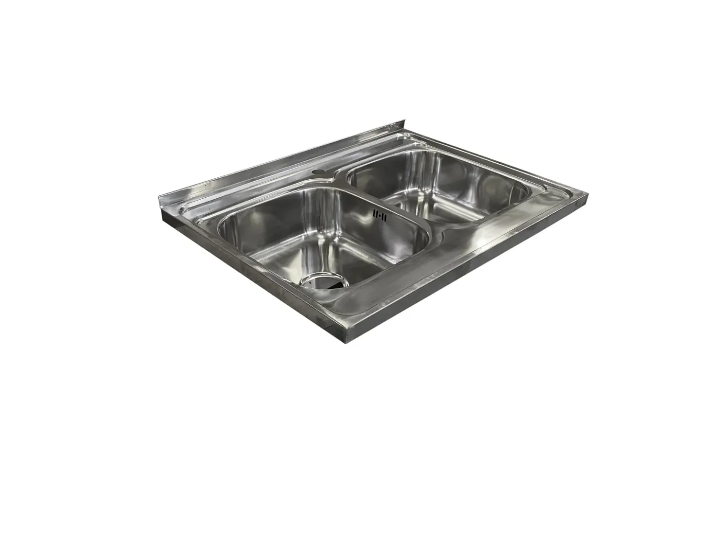 Garnero Arredamenti Mobile sottolavello cucina 80x86h cm multiuso con lavello 2 vasche acciaio inox Talise Bianco Frassinato