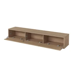 Garnero Arredamenti Mobile TV soggiorno sospeso 180x32h cm 3 ante a ribalta Glem Rovere Sale