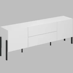 Garnero Arredamenti Mobile TV 200x70h cm 2 ante 2 cassetti moderno bianco Simple Bianco Opaco Discount
