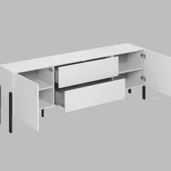 Garnero Arredamenti Mobile TV 200x70h cm 2 ante 2 cassetti moderno bianco Simple Bianco Opaco Discount