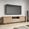 Garnero Arredamenti Mobile TV 180x52h cm 2 ante design rustico cannettato rovere Branch New
