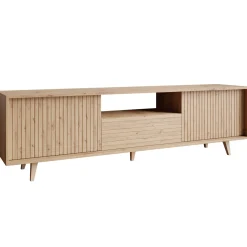 Garnero Arredamenti Mobile TV 180x52h cm 2 ante design rustico cannettato rovere Branch New