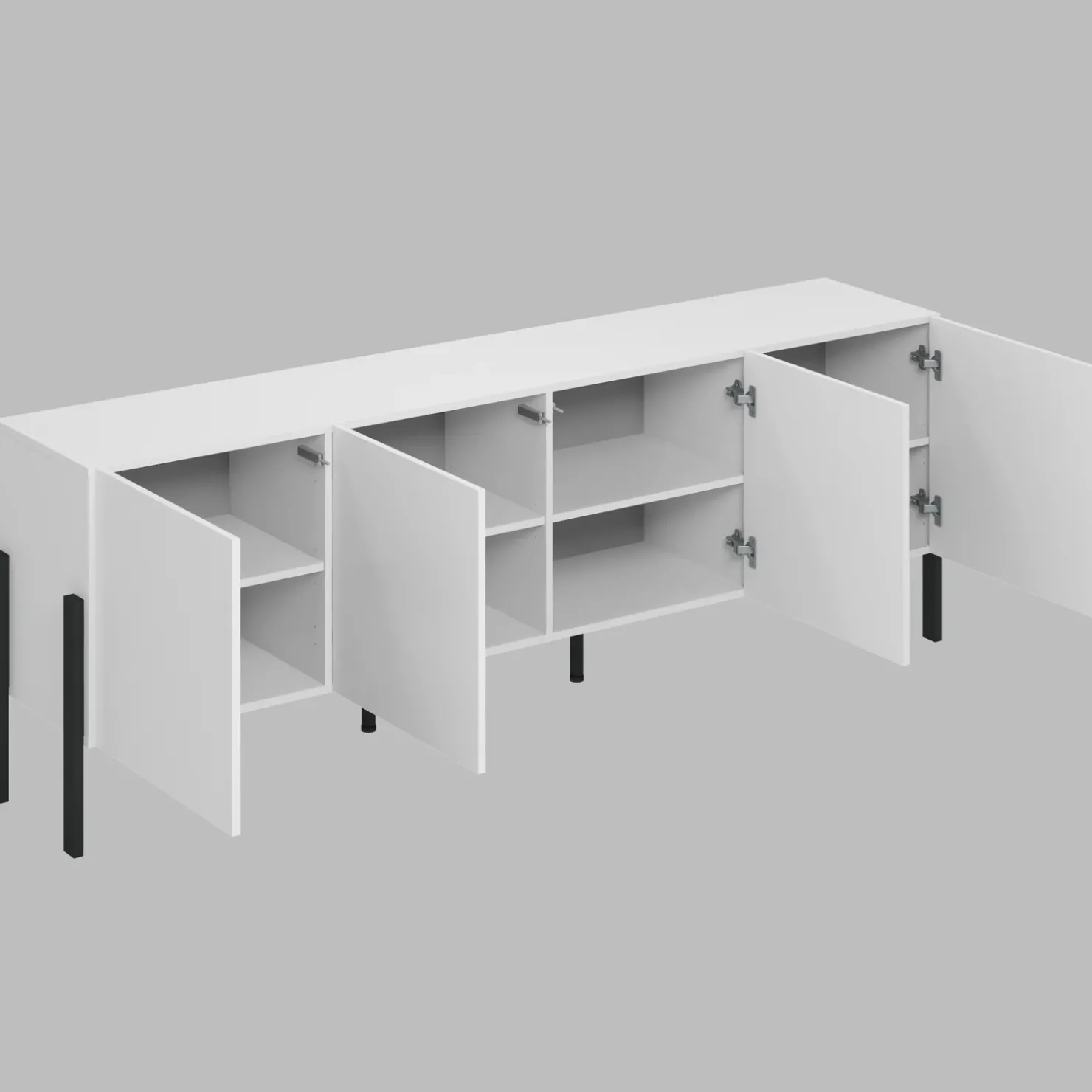 Garnero Arredamenti Mobile TV 200x70h cm 4 ante moderno bianco Simple Bianco Opaco Sale