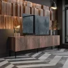 Garnero Arredamenti Mobile TV 191x58h cm 4 ante noce scuro con frontali serigrafati Savanna