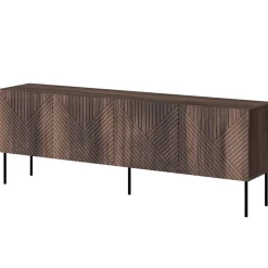 Garnero Arredamenti Mobile TV 191x58h cm 4 ante noce scuro con frontali serigrafati Savanna
