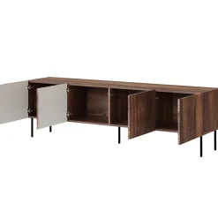 Garnero Arredamenti Mobile TV 191x58h cm 4 ante noce scuro con frontali serigrafati Savanna
