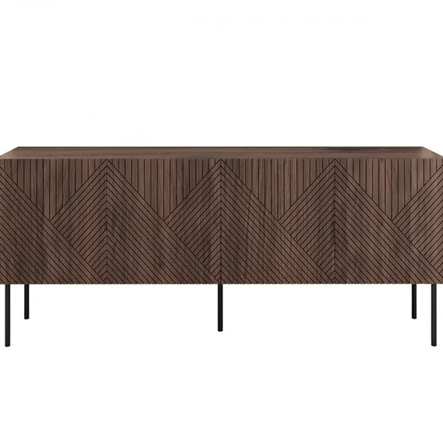 Garnero Arredamenti Mobile TV 191x58h cm 4 ante noce scuro con frontali serigrafati Savanna