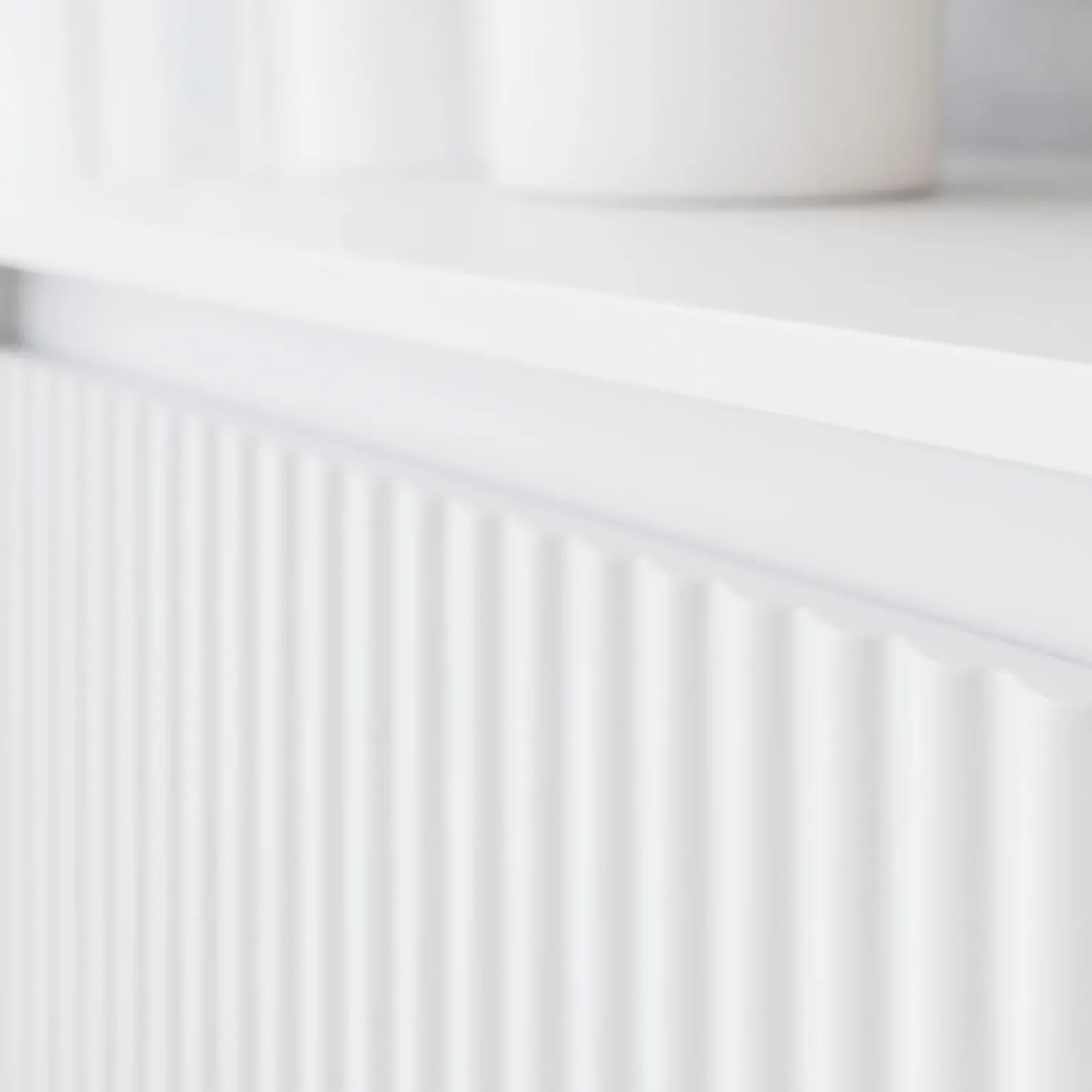 Garnero Arredamenti Mobile TV 174x60h cm 2 cassetti design cannettato bianco Strike Bianco Opaco Outlet