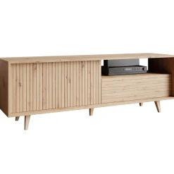 Garnero Arredamenti Mobile TV 152x52h cm 1 cassetto design rustico cannettato rovere Branch Online