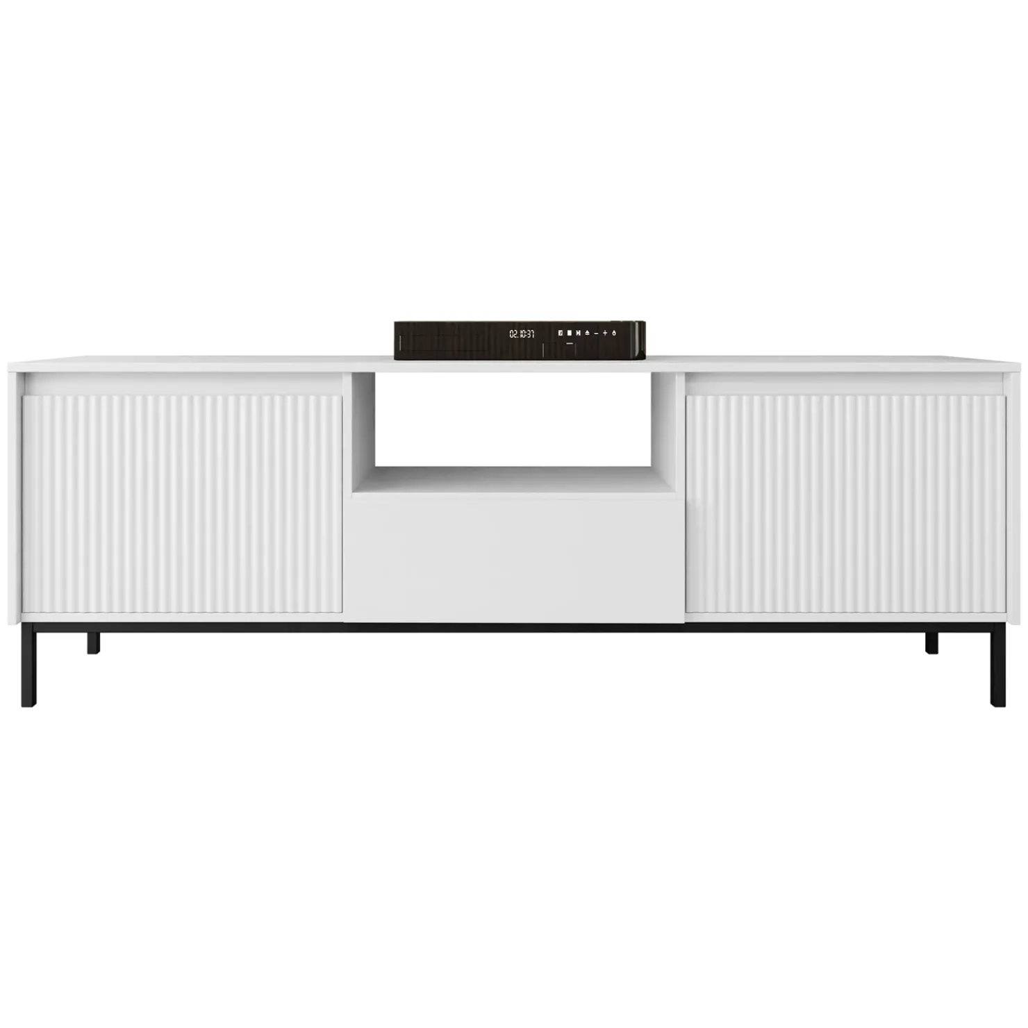 Garnero Arredamenti Mobile TV 174x55h cm design cannettato bianco Strike Bianco Opaco Sale