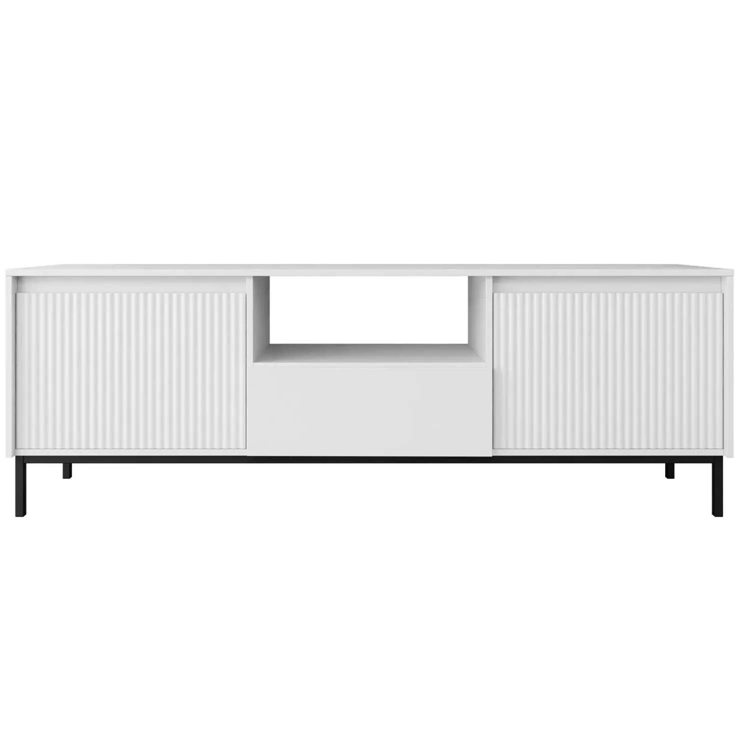 Garnero Arredamenti Mobile TV 174x55h cm design cannettato bianco Strike Bianco Opaco Sale