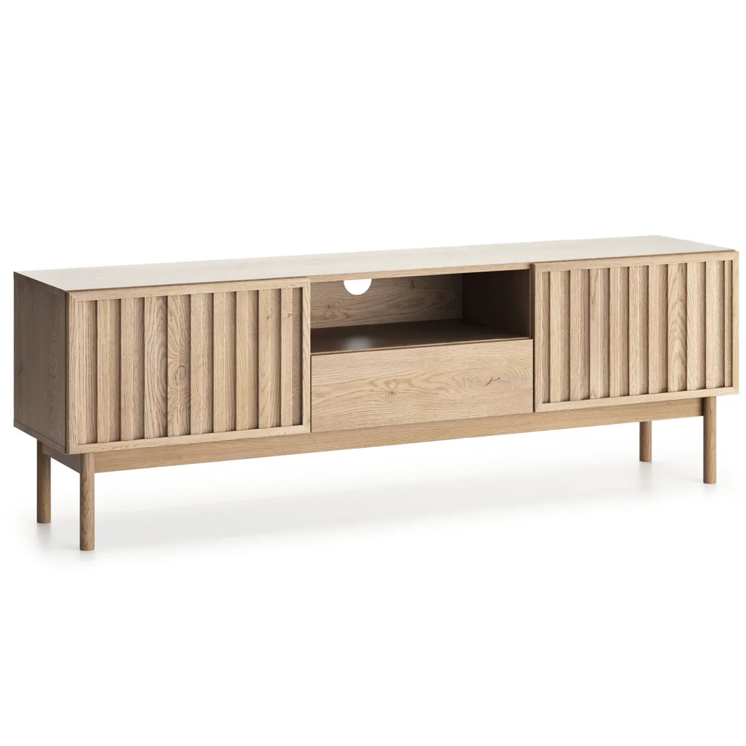 Garnero Arredamenti Mobile TV 159x53h cm design cannettato rovere Colby New