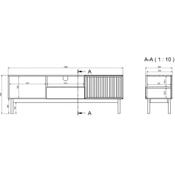 Garnero Arredamenti Mobile TV 159x53h cm design cannettato rovere Colby New