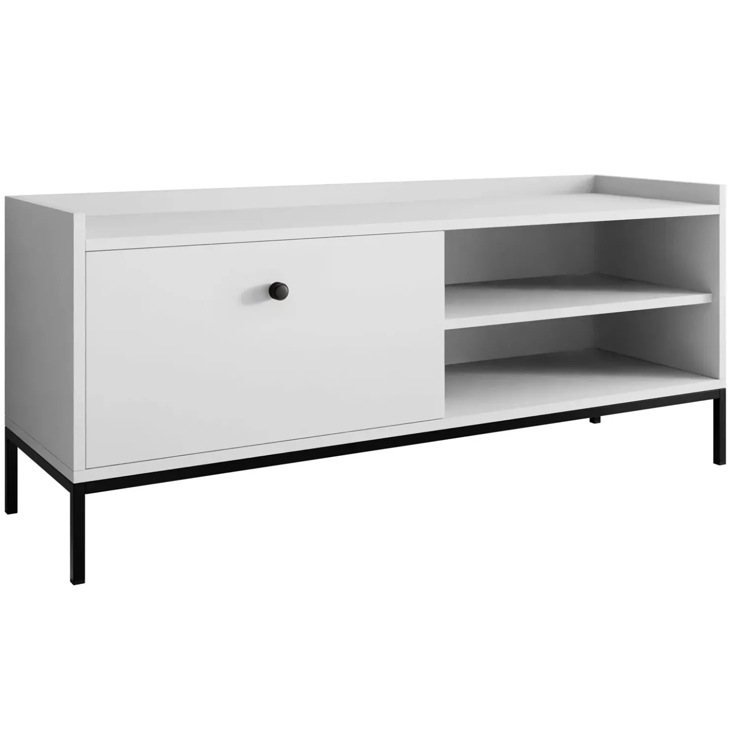 Garnero Arredamenti Mobile TV 140x55h cm design moderno bianco Pollon Bianco Opaco Sale