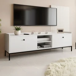 Garnero Arredamenti Mobile TV 180x55h cm design moderno bianco Pollon