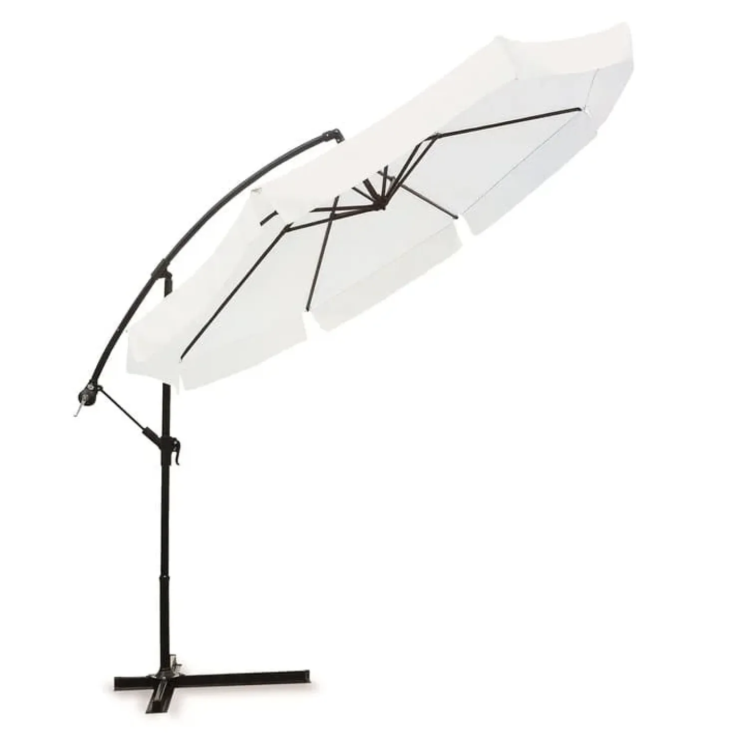 Garnero Arredamenti Ombrellone da giardino con braccio laterale 300x300cm bianco Panda Clearance