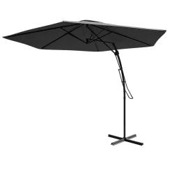 Garnero Arredamenti Ombrellone da giardino con braccio laterale 300x300cm grigio nero Livia Online