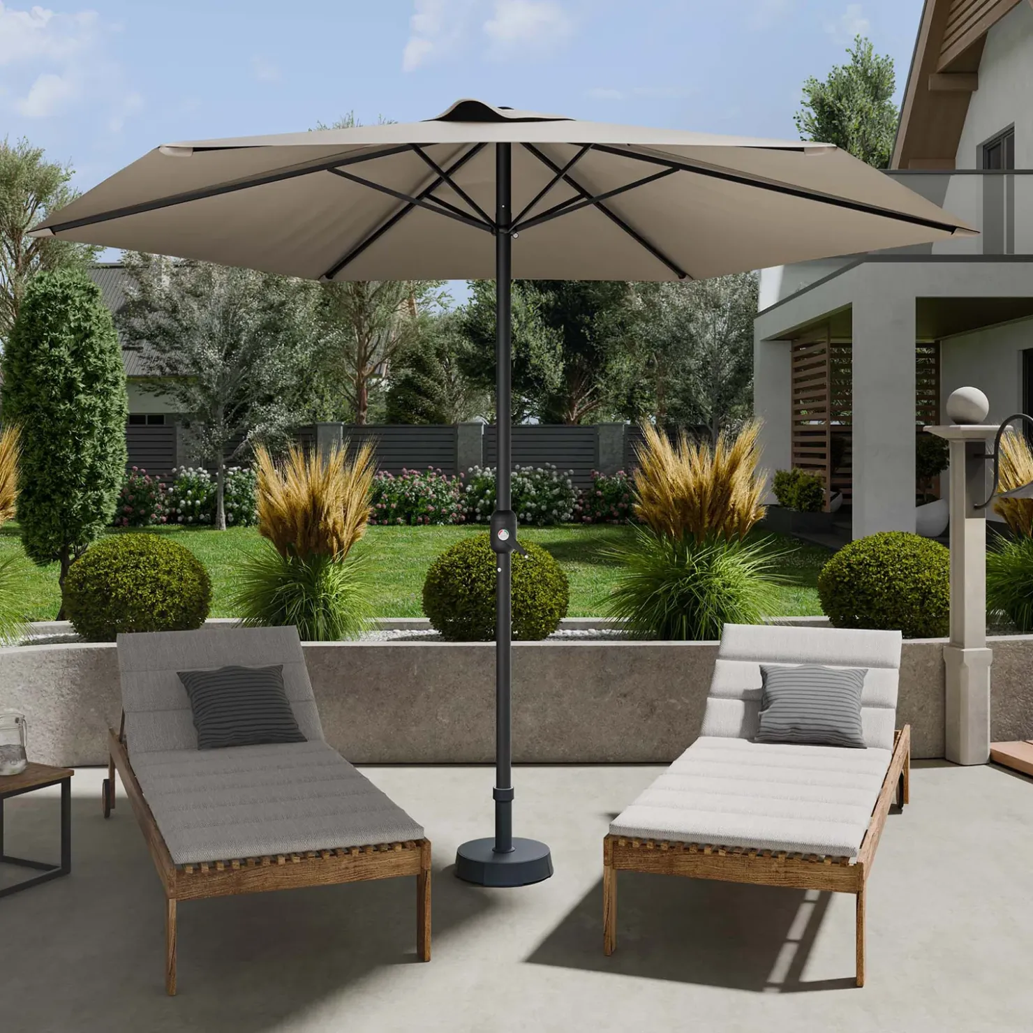 Garnero Arredamenti Ombrellone da giardino 300x300cm nero Fiorella Beige Sale