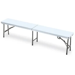 Garnero Arredamenti Panca da esterno pieghevole 183x44cm in acciaio Unica Bianco Hot