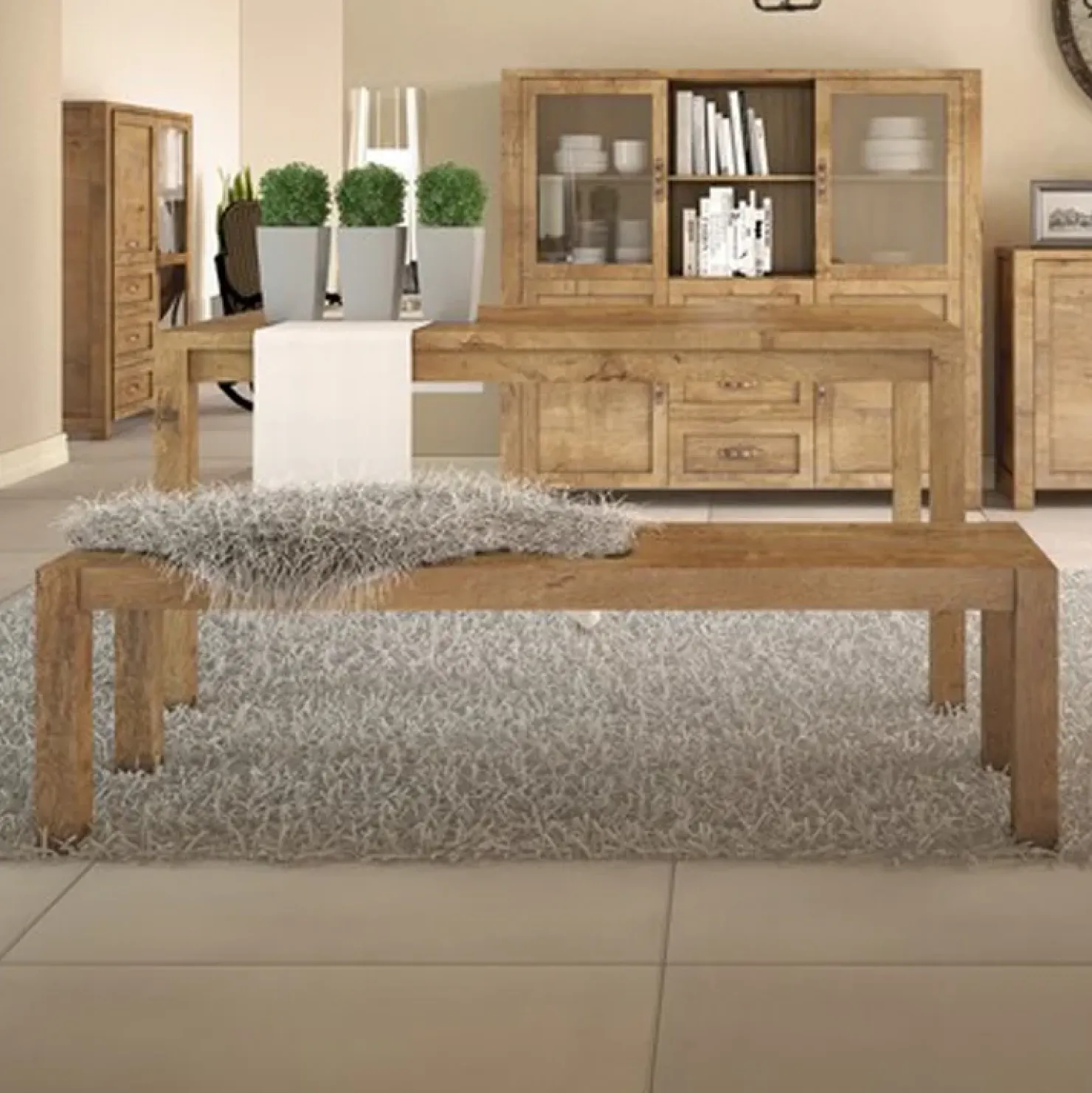 Garnero Arredamenti Panca da interno 160x45cm quercia Clyde