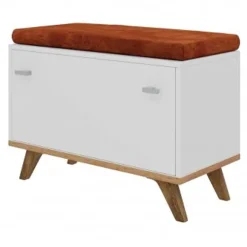 Garnero Arredamenti Panca ingresso 69x50h cm con scarpiera bianco rovere Clea Best