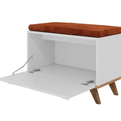 Garnero Arredamenti Panca ingresso 69x50h cm con scarpiera bianco rovere Clea Best