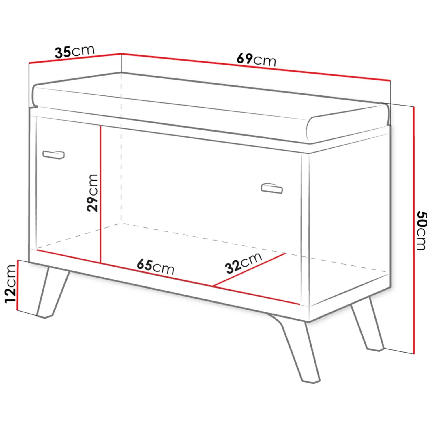 Garnero Arredamenti Panca ingresso 69x50h cm con scarpiera bianco rovere Clea Best