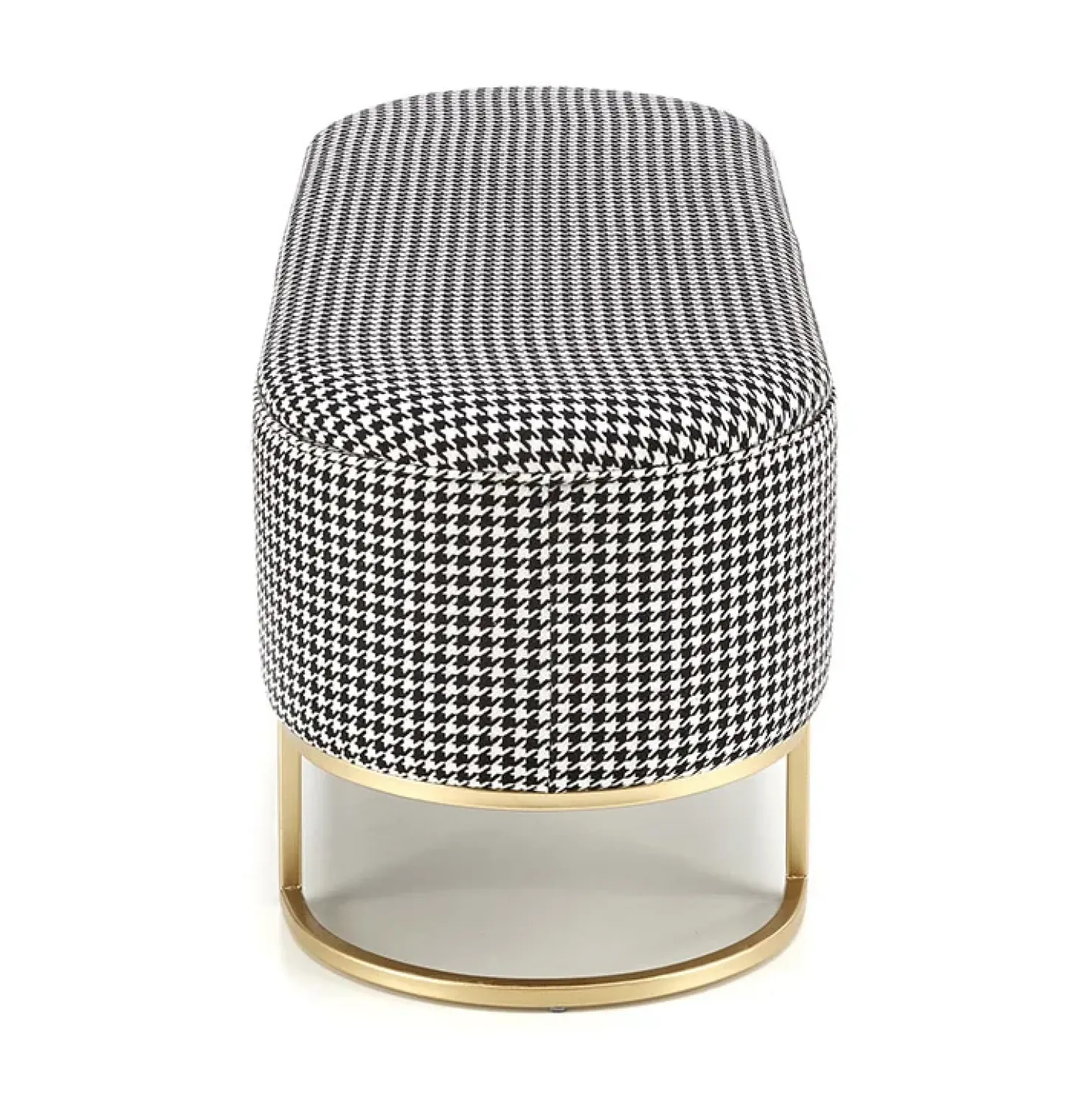 Garnero Arredamenti Panca moderna 105x42cm in tessuto nero bianco oro Denes Clearance