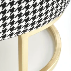 Garnero Arredamenti Panca moderna 105x42cm in tessuto nero bianco oro Denes Clearance