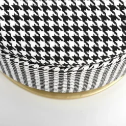 Garnero Arredamenti Panca moderna 105x42cm in tessuto nero bianco oro Denes Clearance