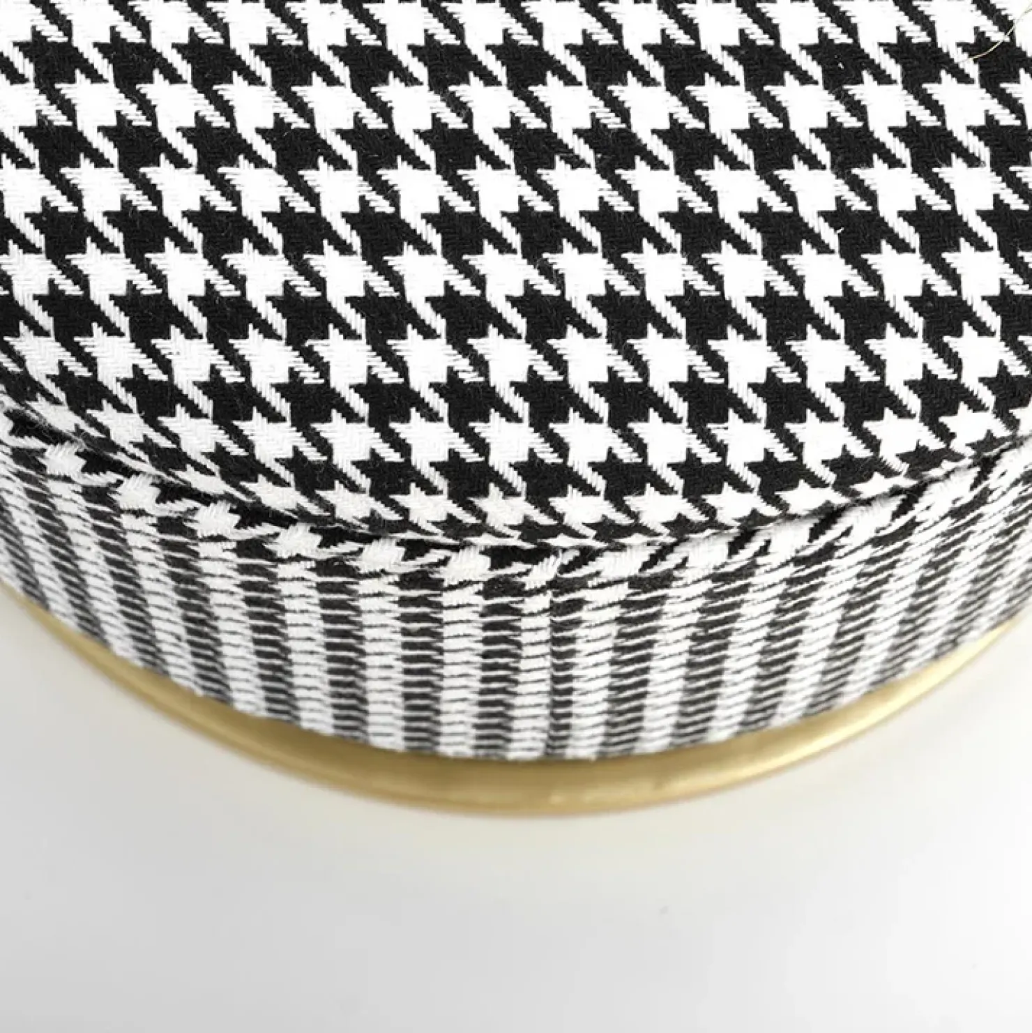 Garnero Arredamenti Panca moderna 105x42cm in tessuto nero bianco oro Denes Clearance