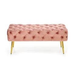 Garnero Arredamenti Panca moderna 100x45cm in tessuto rosa oro Napoleon