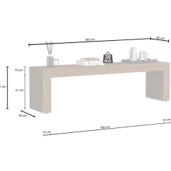 Garnero Arredamenti Panca porta tv 180x51h cm rovere Block Clearance