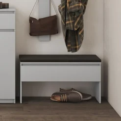Garnero Arredamenti Panca scarpiera 92x50cm con imbottitura Accent Grigio Clearance