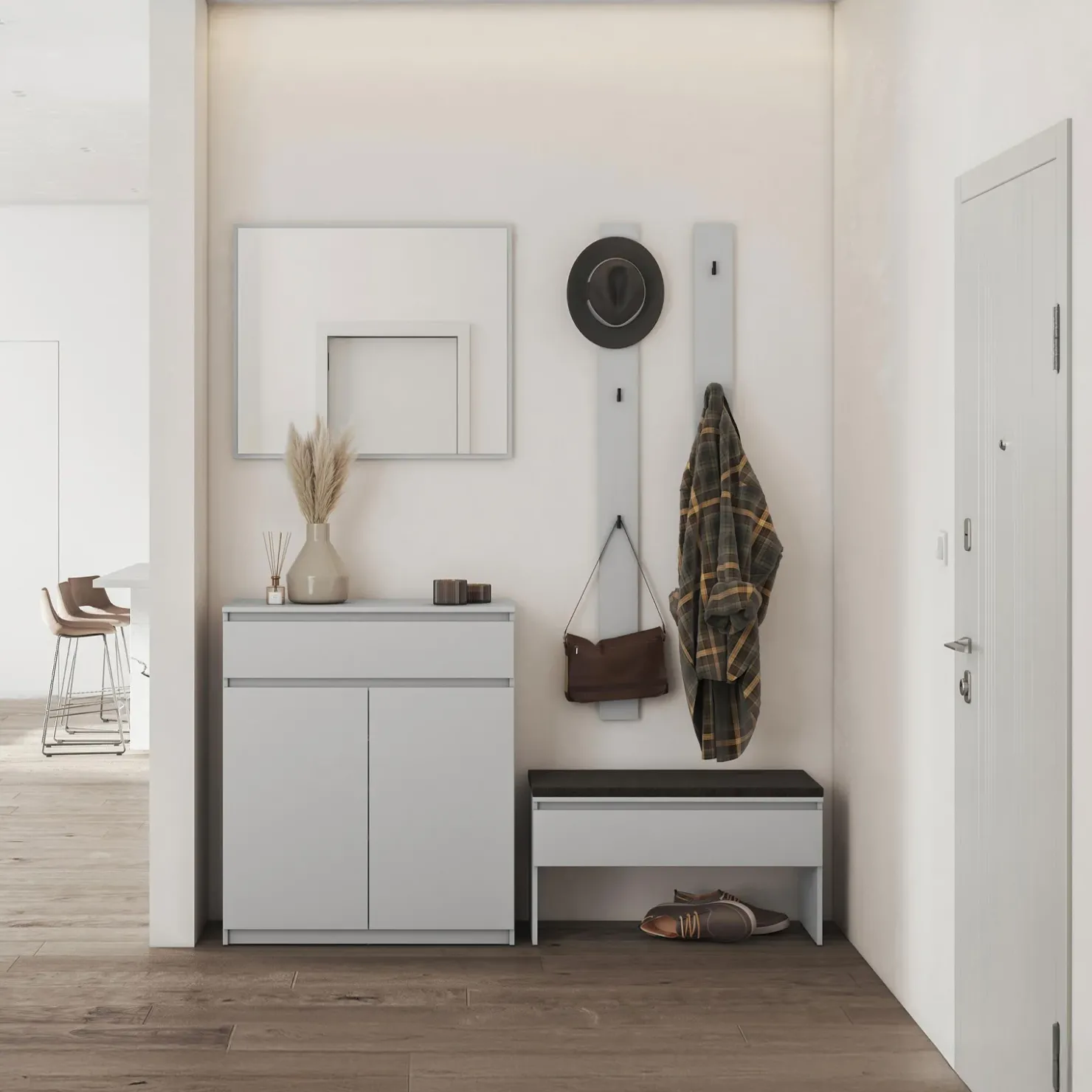 Garnero Arredamenti Panca scarpiera 92x50cm con imbottitura Accent Grigio Clearance