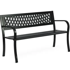 Garnero Arredamenti Panchina con schienale da giardino metallo nero Sitdown New