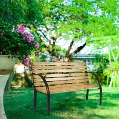 Garnero Arredamenti Panchina da giardino con schienale rovere Sit New