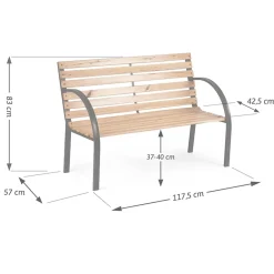 Garnero Arredamenti Panchina da giardino con schienale rovere Sit New