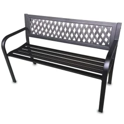 Garnero Arredamenti Panchina moderna da giardino in metallo nero Agata Clearance