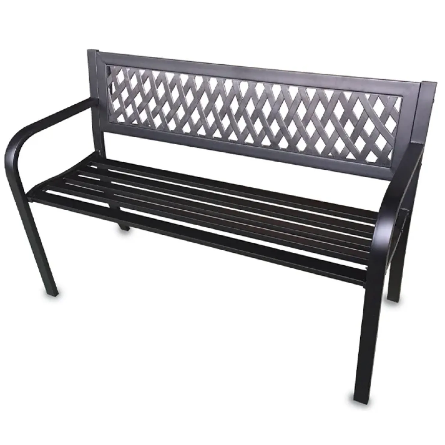 Garnero Arredamenti Panchina moderna da giardino in metallo nero Agata Clearance